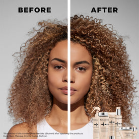 KÉRASTASE applying mask to damp curls for deep moisturization benefit