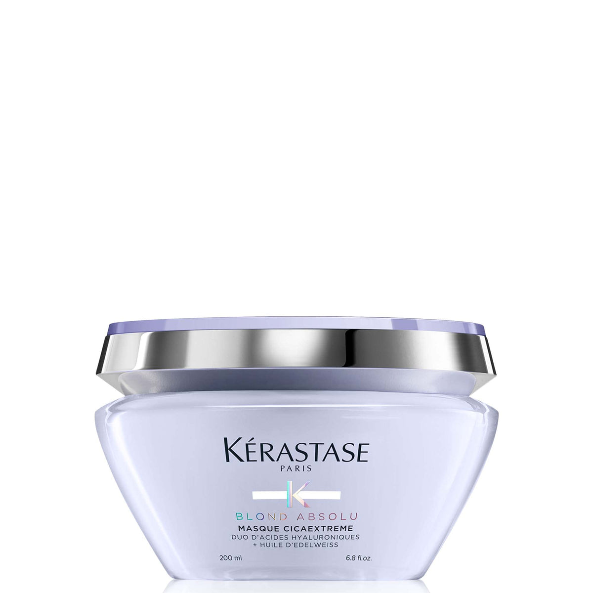 KÉRASTASE jar front view showing restorative mask for damaged blonde