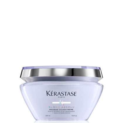 KÉRASTASE jar front view showing restorative mask for damaged blonde