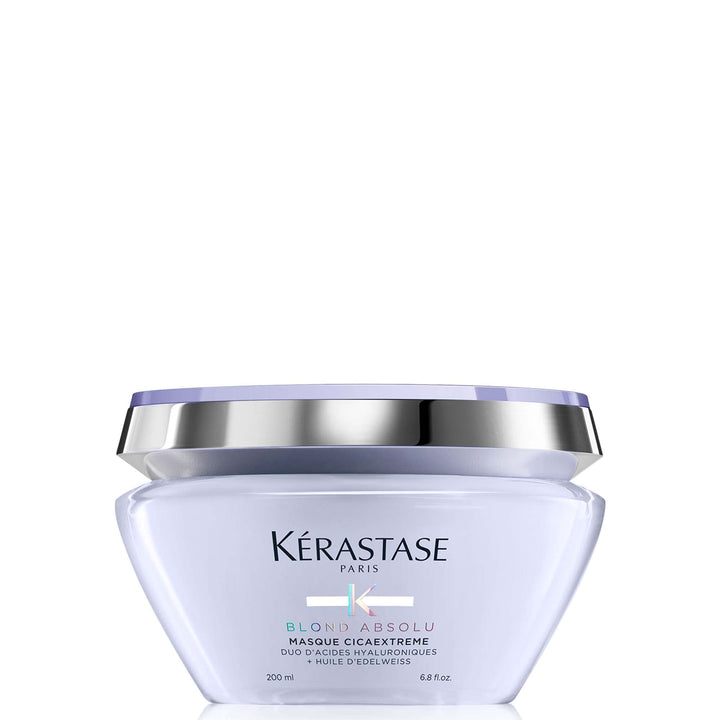 KÉRASTASE jar front view showing restorative mask for damaged blonde