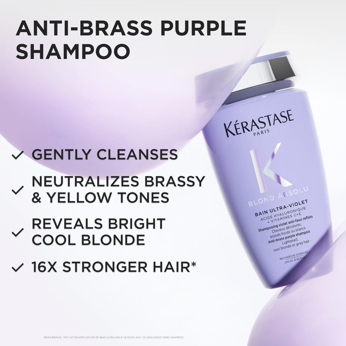 KÉRASTASE shampoo being poured and lathered to neutralize brassiness