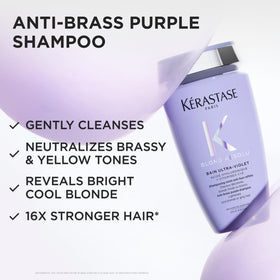 KÉRASTASE shampoo being poured and lathered to neutralize brassiness