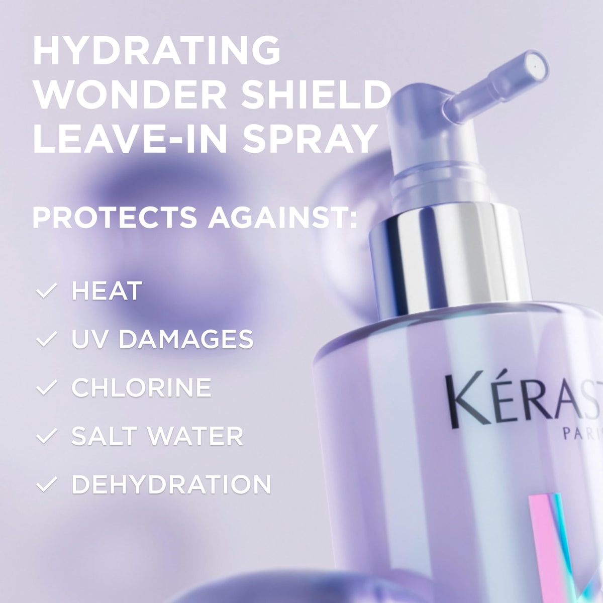KÉRASTASE spray nozzle detail demonstrating easy, even application and precise distribution