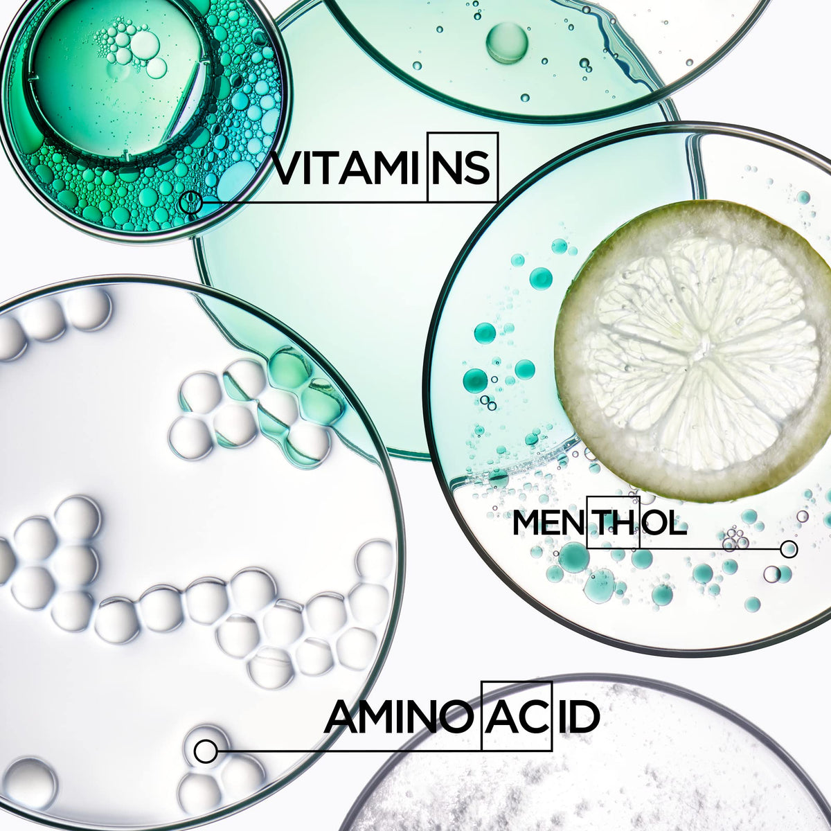 KÉRASTASE label detail highlighting amino acids and vitamin B6