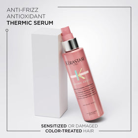 KÉRASTASE pump detail highlighting controlled spray for precise application benefit