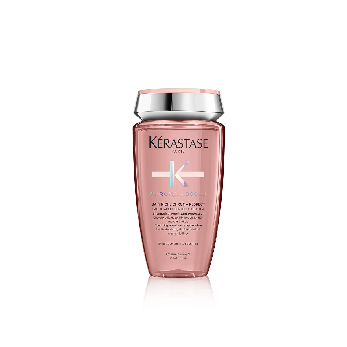 KÉRASTASE shampoo front bottle showing elegant packaging and professional care benefit