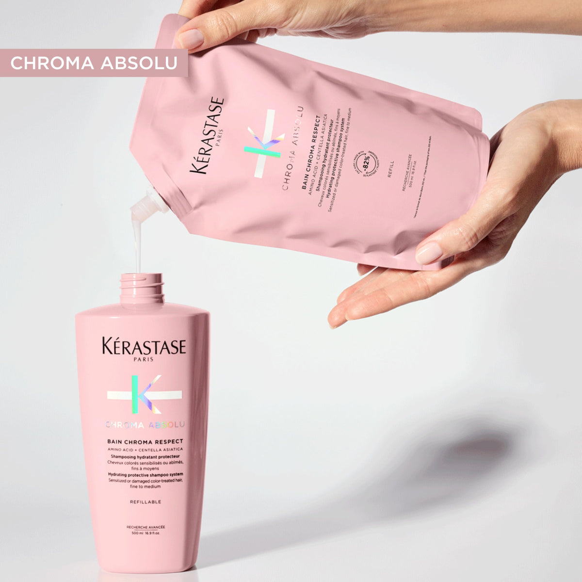 KÉRASTASE close-up of key ingredients like hyaluronic acid for moisture