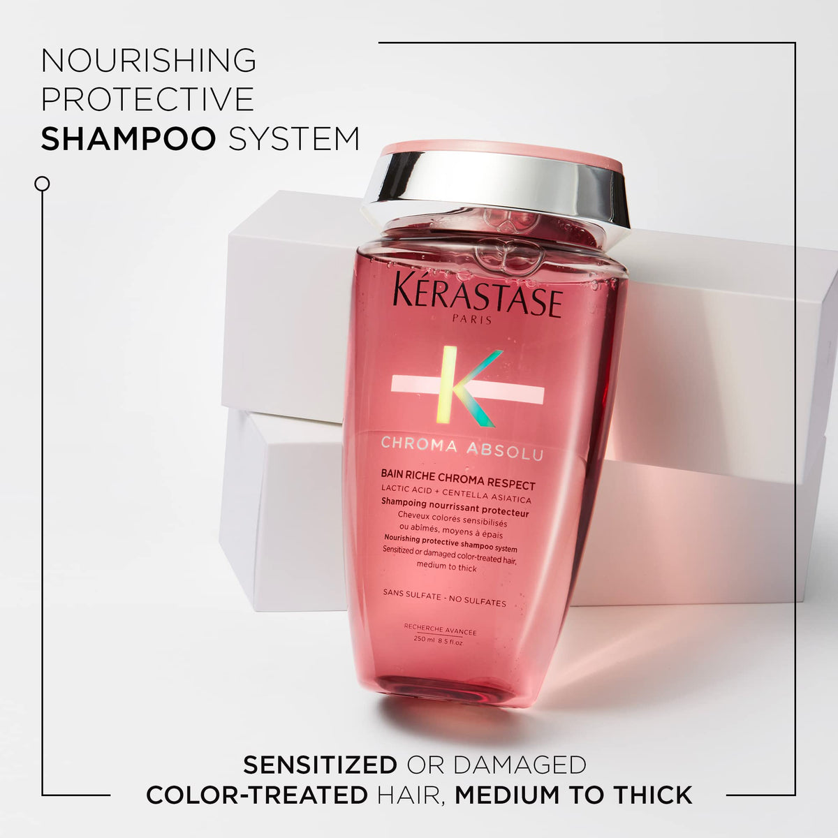 KÉRASTASE cap and dispenser detail displaying easy application and controlled dosing benefit