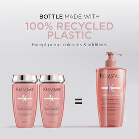 KÉRASTASE 16.9 fl oz bottle beside a ruler showing actual size