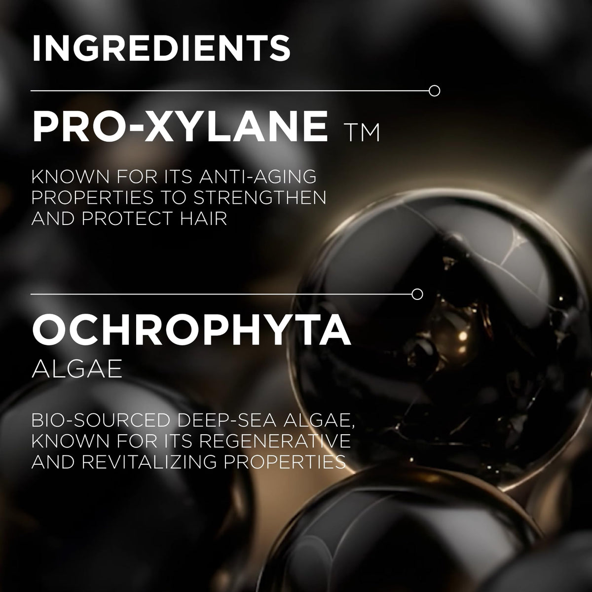 KÉRASTASE Chronologiste active ingredients display highlighting strengthening properties
