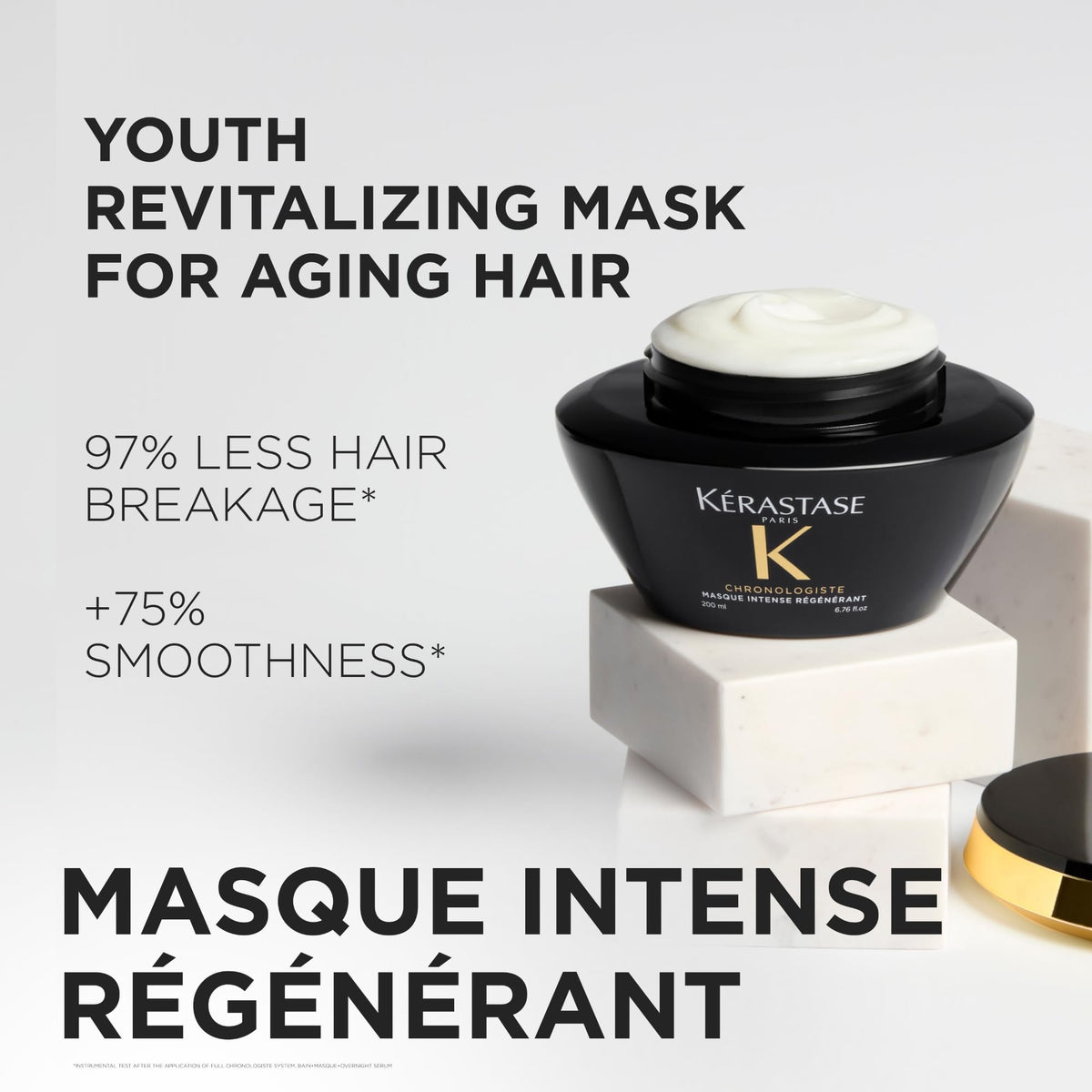 KÉRASTASE lid and jar detail highlighting premium finish and secure sealing benefit
