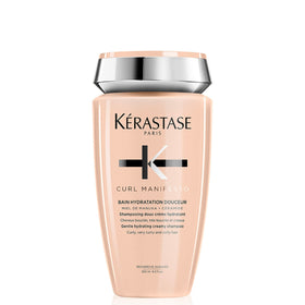 KÉRASTASE front bottle view showing Curl Manifesto benefits and hydrating formula