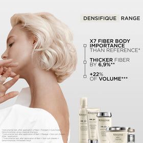 KÉRASTASE side-by-side before and after showing increased volume and shine