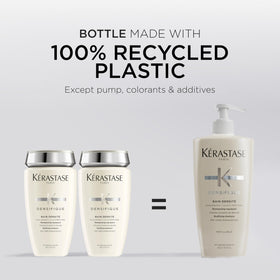 KÉRASTASE shampoo poured into palm for easy application and control