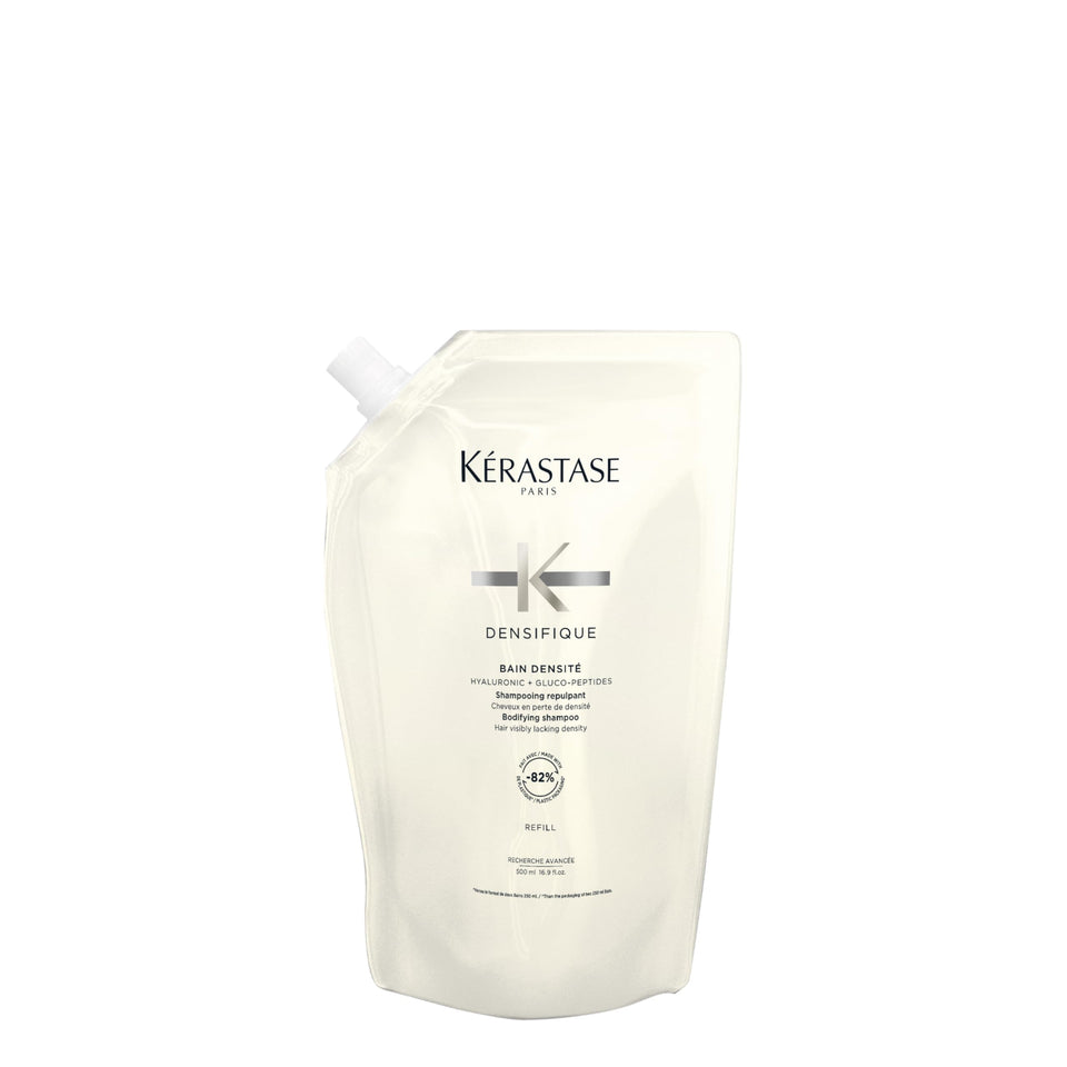 KÉRASTASE refill pouch front view showing product and sustainable benefit