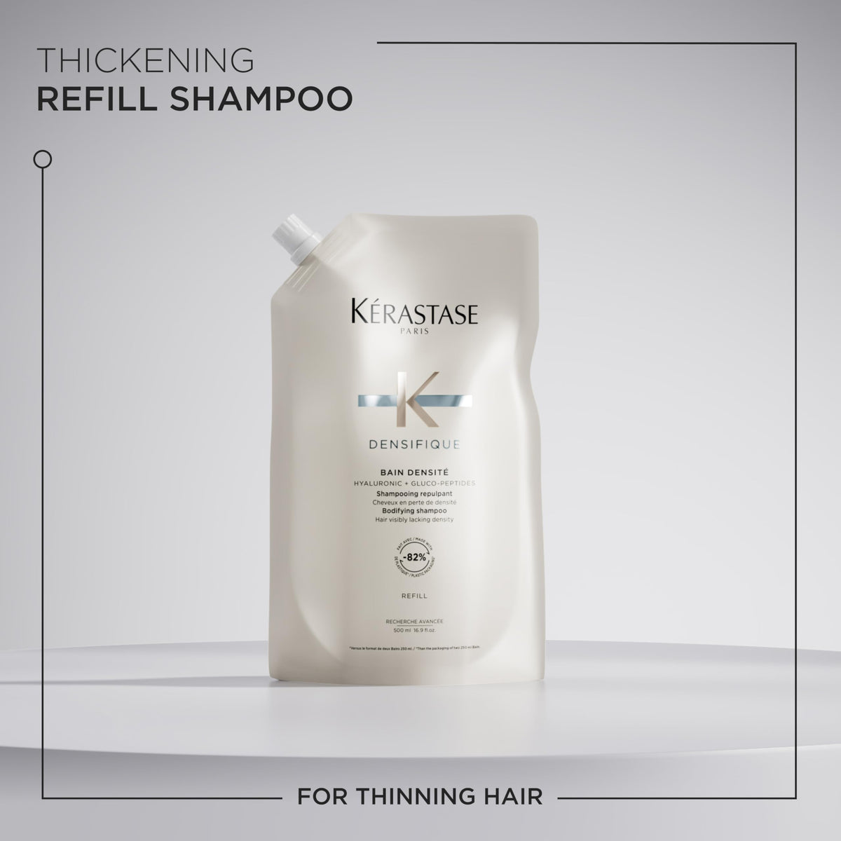 KÉRASTASE before and after hair texture showing fuller-looking strands