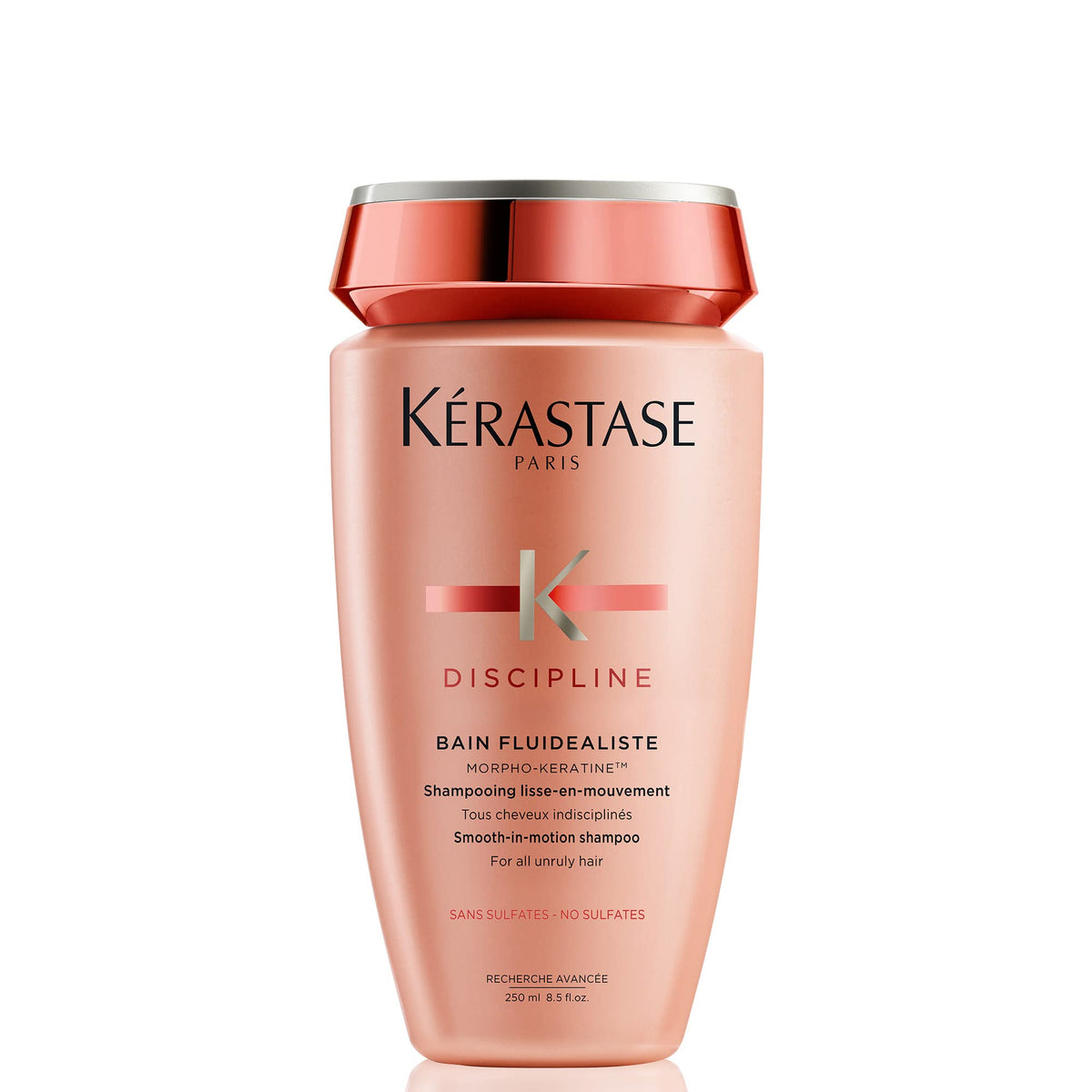 KÉRASTASE front bottle view displaying sleek packaging and smooth-hair promise