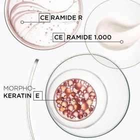 KÉRASTASE treated hair detail showing smooth shine and reduced frizz