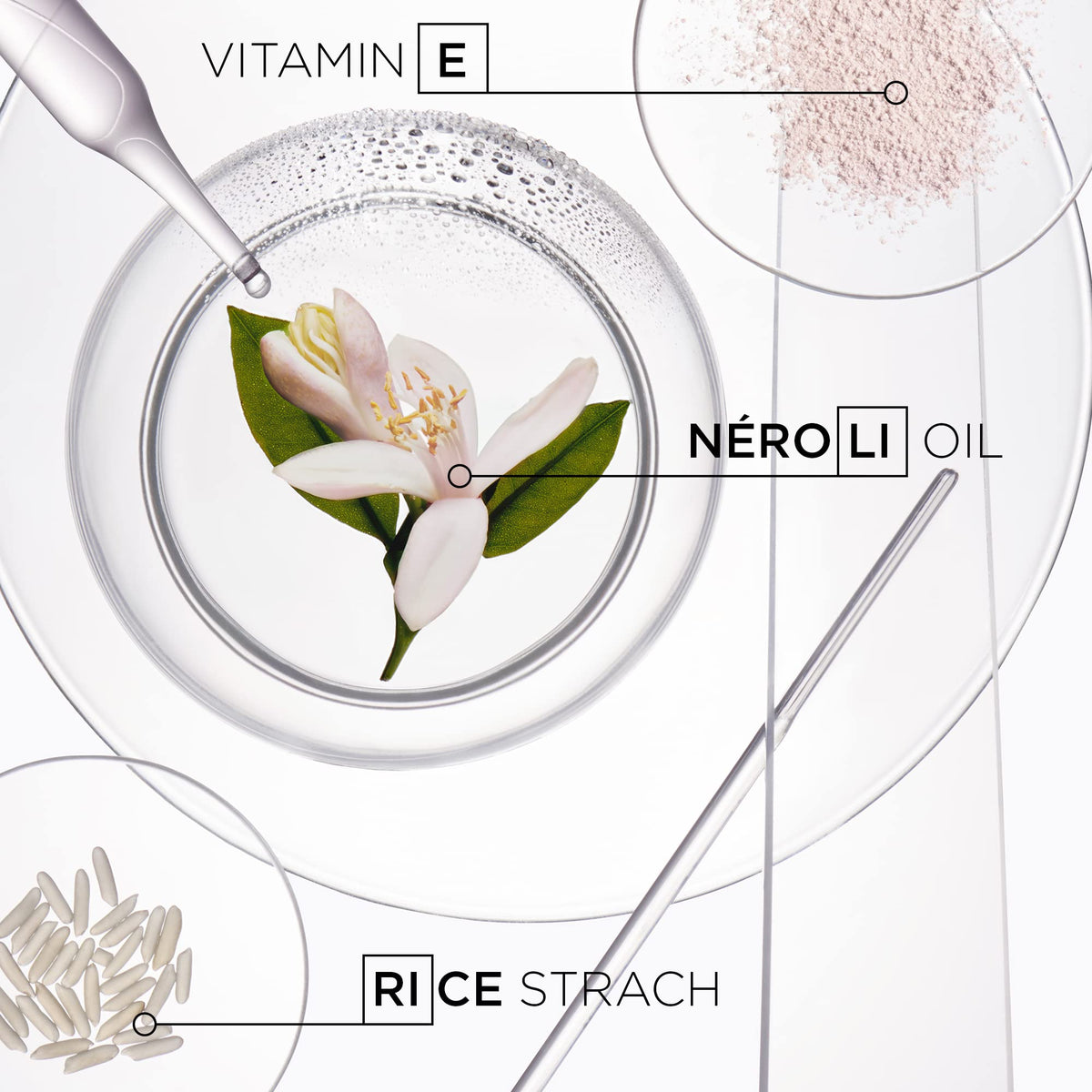 KÉRASTASE close-up of powder texture highlighting rice starch oil absorption
