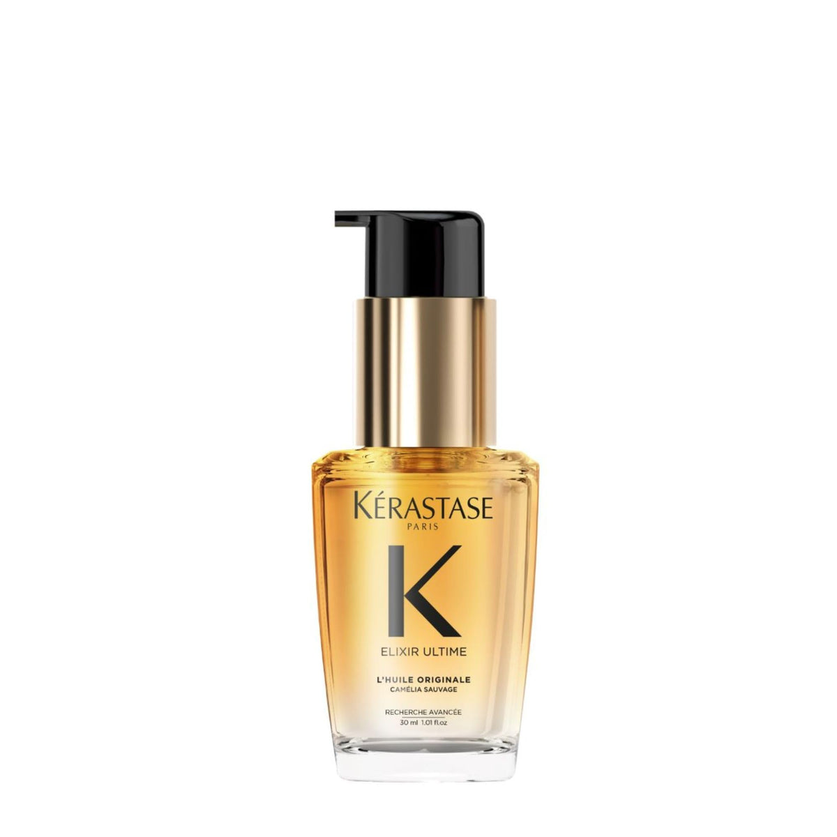 KÉRASTASE front packaging showing travel-size bottle and brand elegance