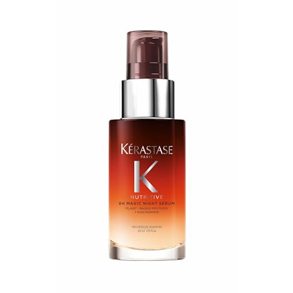 KÉRASTASE front pump bottle showing compact travel-friendly design and easy dosing