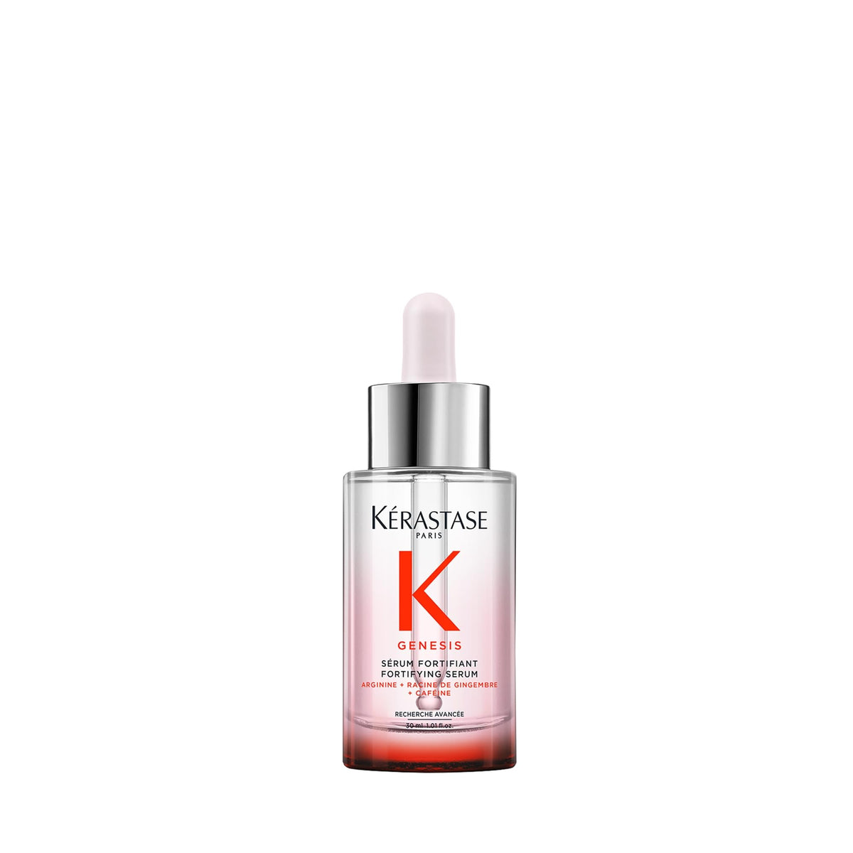 KÉRASTASE bottle front view showing sleek design and brand benefit