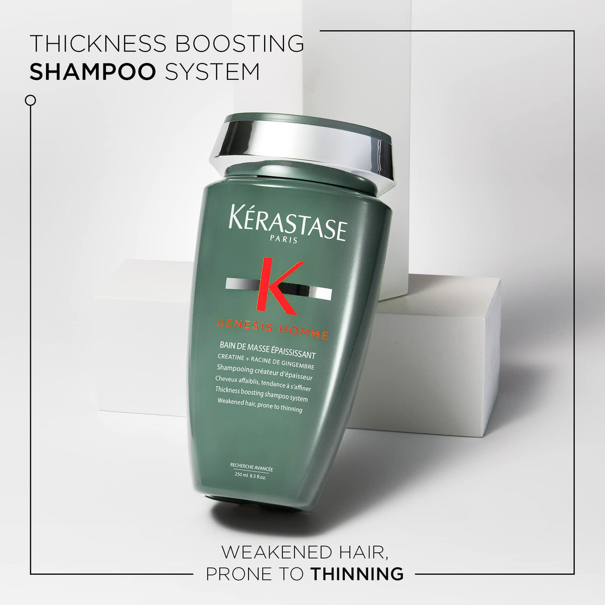 KÉRASTASE back label close-up listing ingredients and usage benefits