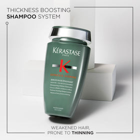 KÉRASTASE back label close-up listing ingredients and usage benefits