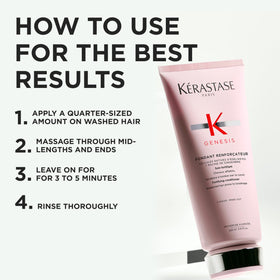 KÉRASTASE edelweiss and ginger root display highlighting strengthening actives