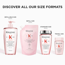 KÉRASTASE product label close-up showing active ingredients and silicone-free benefit