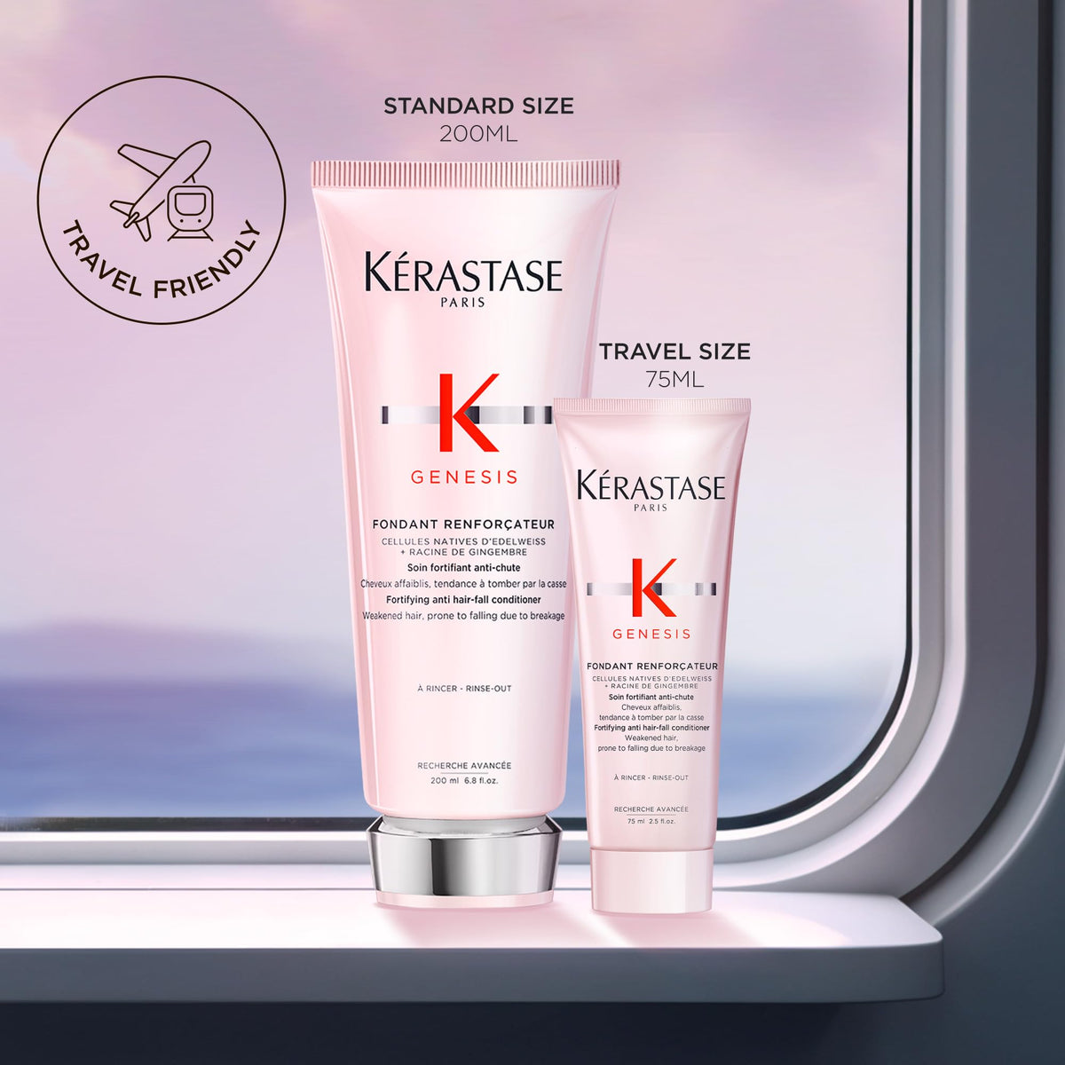 KÉRASTASE pump dispenser detail for Genesis conditioner enabling controlled use