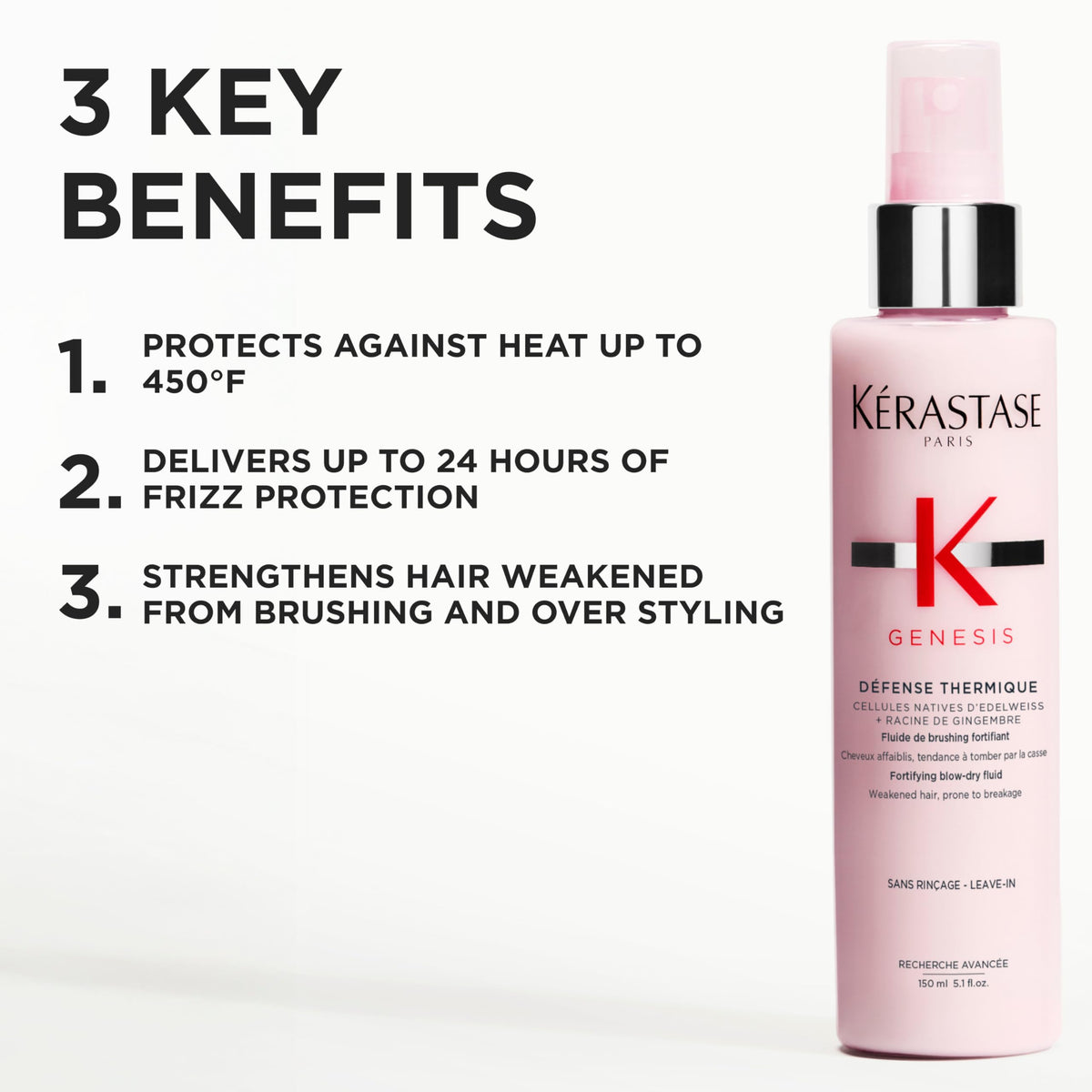 KÉRASTASE cream texture on hand illustrating lightweight, non-greasy primer feel