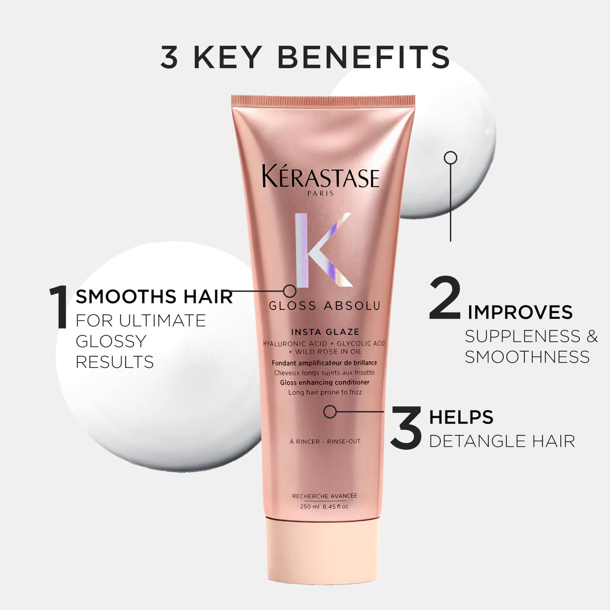 KÉRASTASE application on mid-lengths and ends for detangling benefits