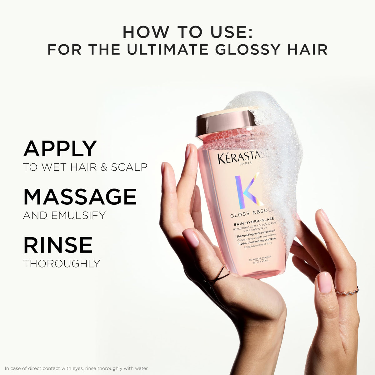 KÉRASTASE ingredient bottle with hyaluronic acid illustrating hydration benefit