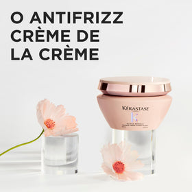 KÉRASTASE ingredients display emphasizing hyaluronic hydration benefit