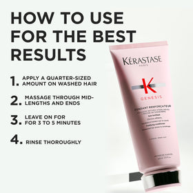 KÉRASTASE in-hand size comparison showing portable 6.8 fl oz benefit