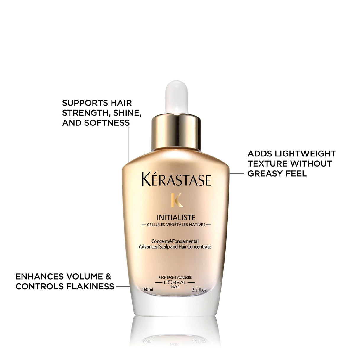 KÉRASTASE before and after lengths showing improved shine and reduced breakage