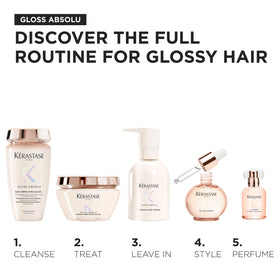 KÉRASTASE product styled on bathroom vanity showing luxury routine benefit