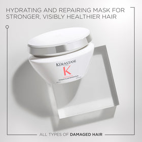 KÉRASTASE creamy mask texture close-up highlighting rich consistency for deep conditioning