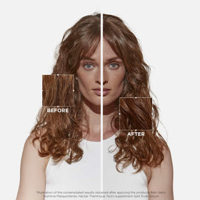 KÉRASTASE Masquintense before and after comparison showing improved shine