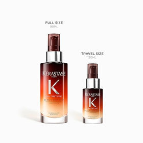 KÉRASTASE bottle next to ruler for size reference and travel compliance