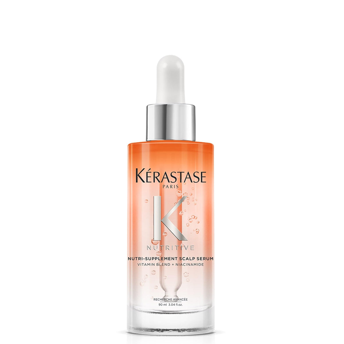 KÉRASTASE front bottle view showing sleek packaging and easy dosing benefit