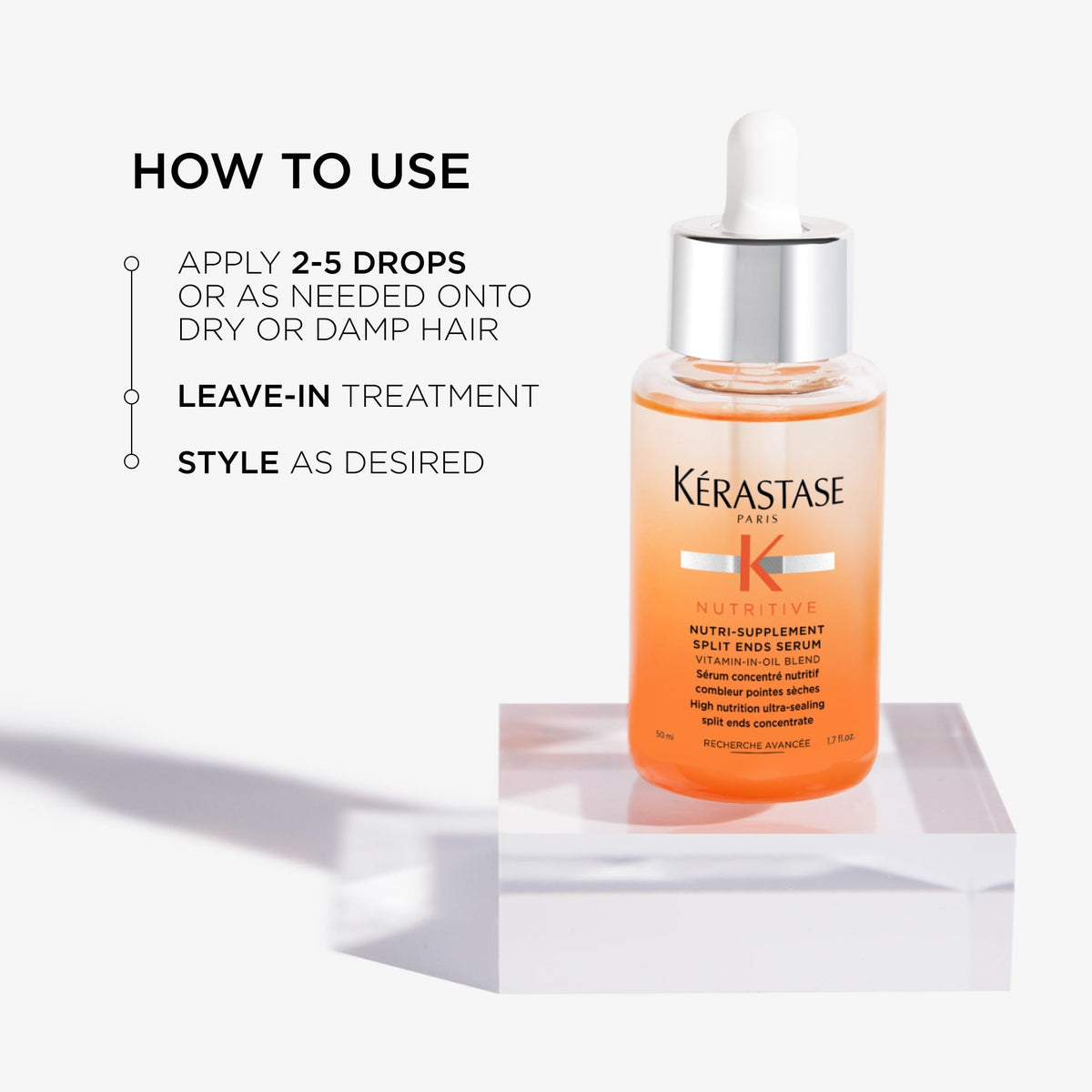 KÉRASTASE serum with Nutritive shampoo and conditioner for a complete routine