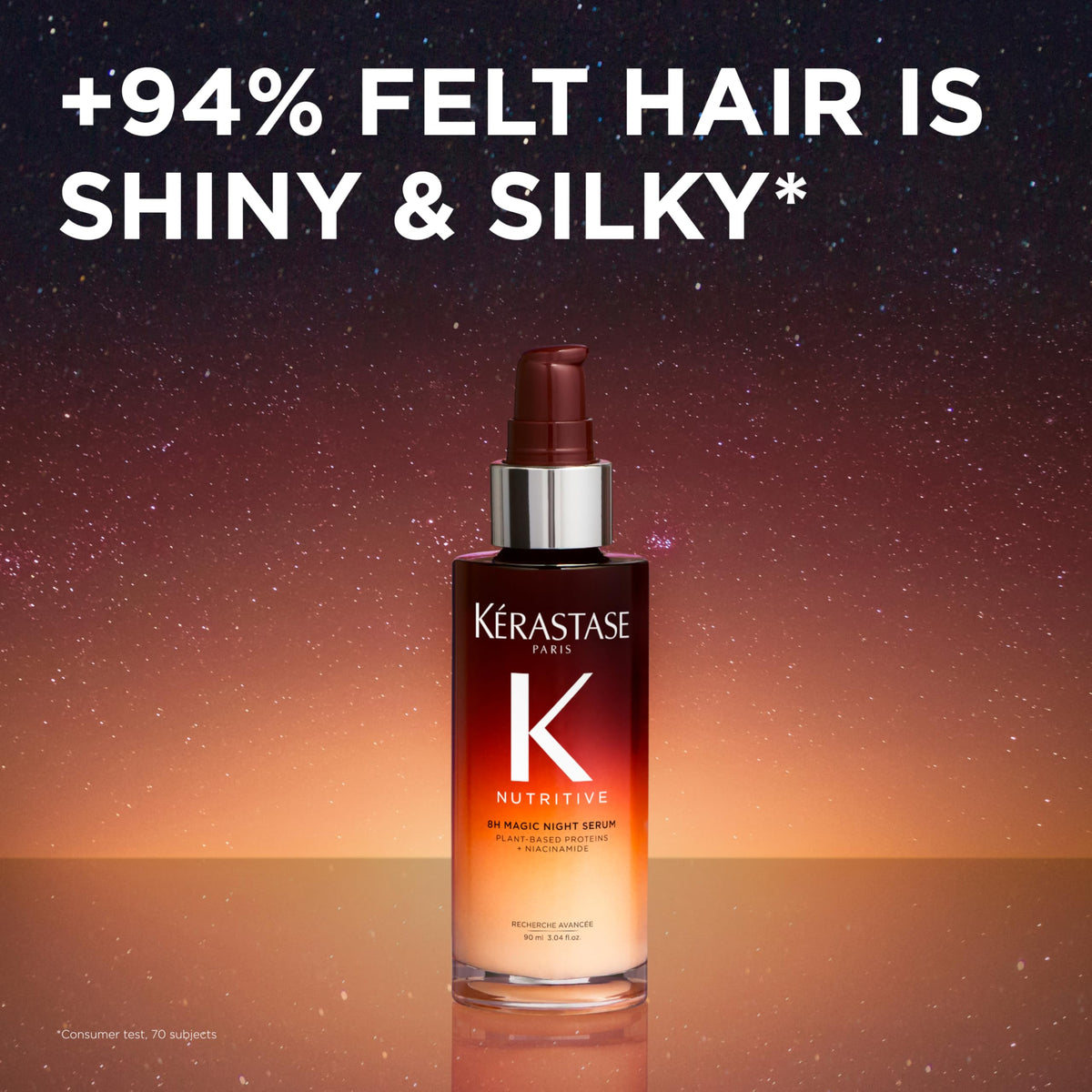 KÉRASTASE size scale in hand showing travel‑friendly volume