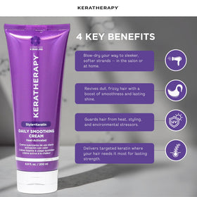 KERATHERAPY cream dispensed on palm demonstrating easy application