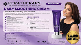 KERATHERAPY cream texture close-up highlighting lightweight consistency