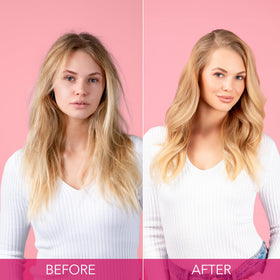Keratin Complex being applied to damp hair illustrating faster blow-dry and improved manageability
