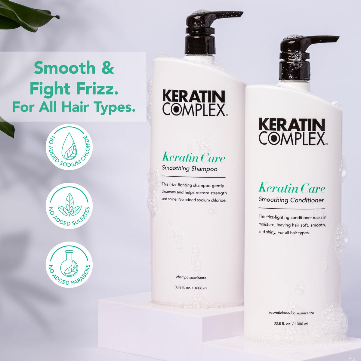 Keratin Complex bottle top with pump for easy controlled dispensing