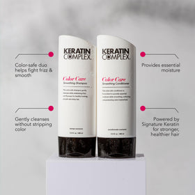 Keratin Complex creamy conditioner texture on fingers highlighting rich hydration and smooth application