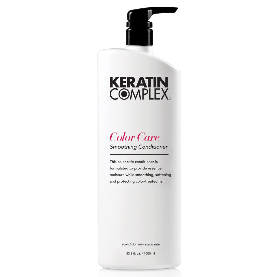 Keratin Complex front bottle view showing 33.8 oz packaging and professional branding for long-lasting color care